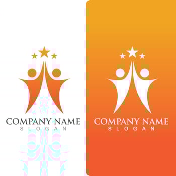 Star people success  logo and symbol  icon Template vector