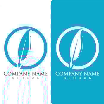 Feather pen Logo template vector