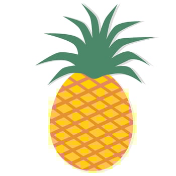 Tropical cartoon pineapple. vector