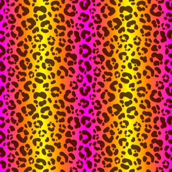 Neon leopard seamless pattern. Bright colored spotted background. Vector rainbow animal print.