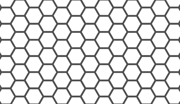 Seamless pattern. Simple hexagon ornament. Minimalist black and white pattern design. Can be used for posters, brochures, postcards, and other printing needs. Vector illustration