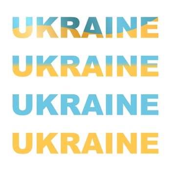 The Inscription Ukraine in the Colors of the Ukrainian Flag vector