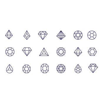 gemstones icons vector design