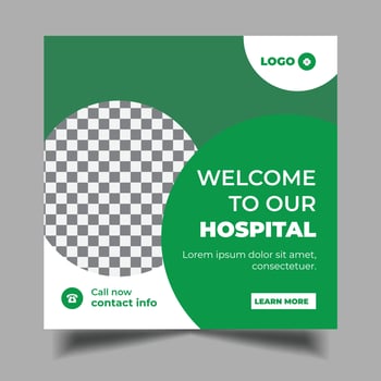 Medical social media post template vector