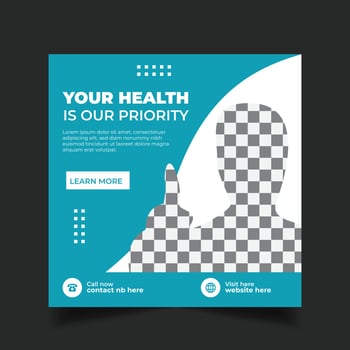 Medical social media post template vector