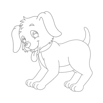 Cute Puppy Dog Outline Coloring Page for Kids Animal Coloring Page vector