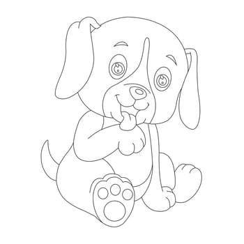 Cute Puppy Dog Outline Coloring Page for Kids Animal Coloring Page vector