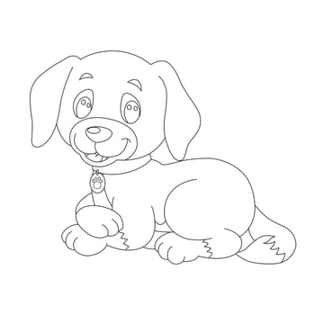 Cute Puppy Dog Outline Coloring Page for Kids Animal Coloring Page vector