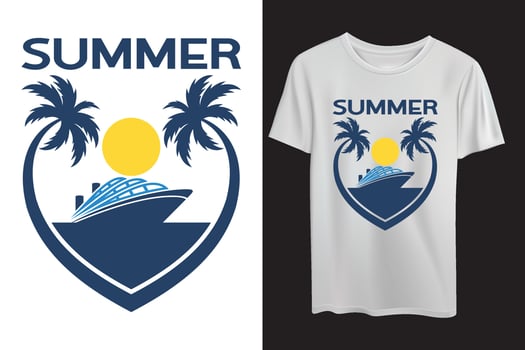 Summer t-shirt design template vector