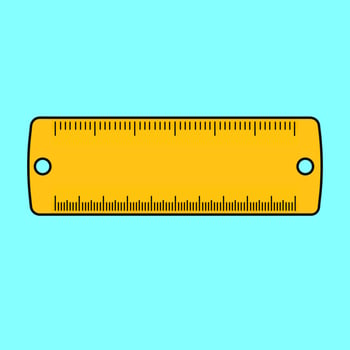 Cute funny ruler. Vector hand drawn cartoon kawaii character illustration icon. Isolated on white background. Ruler character concept