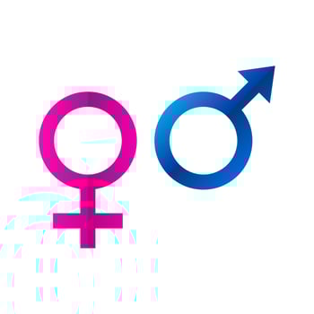 Gender symbols. Icon male and female. Vector illustration.