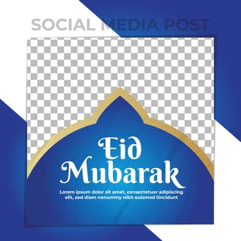 Eid mubarak social media post vector