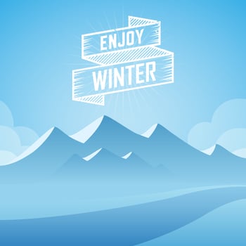 Winter landscape, Mountain background. Vector illustration