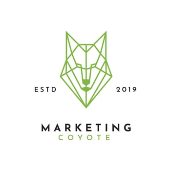 Wolf Coyote Marketing Line Art Logo Design Vector