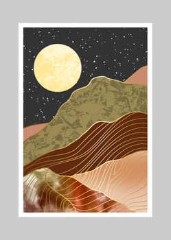 Abstract mountain painting, Abstract background, Premium Vector