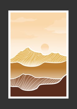 Abstract mountain painting, Abstract background, Premium Vector