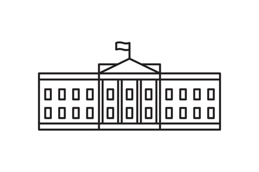 white house, residence of the president united states america line art vector icon