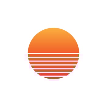 retro sunset from the 80s vector icon