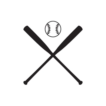 baseball bat crossed vector icon