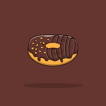 Donut Cartoon Vector Icon Illustration