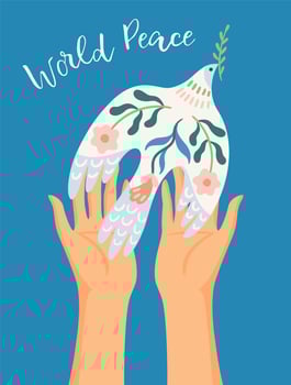 World Peace. Vector illustration. Elements for card, poster, flyer and other