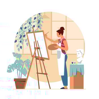 Female Art Painter vector