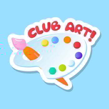 Water painting kit, sticker vector of paint palette