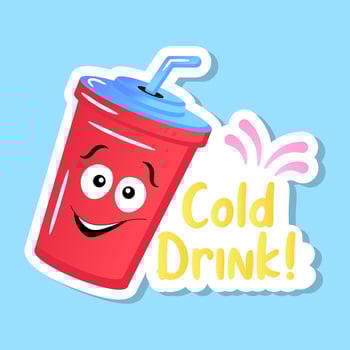 A cold drink sticker vector design