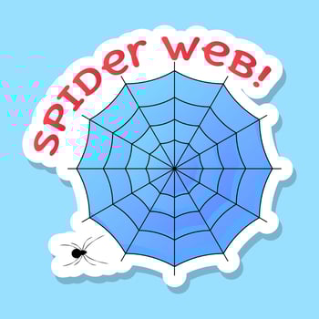 Spider web, sticker design vector