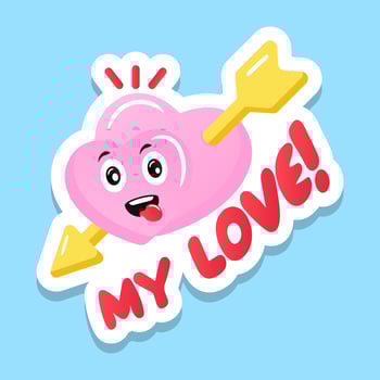 A cupid flat sticker, editable design vector