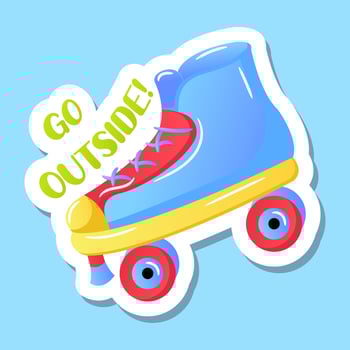 Roller skate, go outside concept flat vector