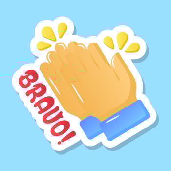 A clap hand gesture, applause sticker vector