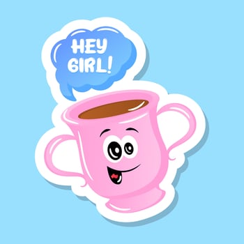 A cute coffee drink in flat editable design vector