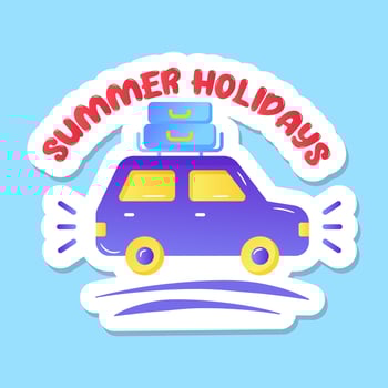 A road trip or travel flat sticker vector