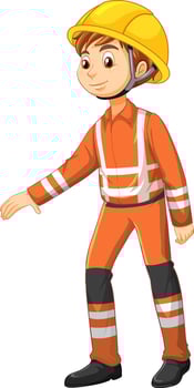 Man in rescue uniform on white background vector