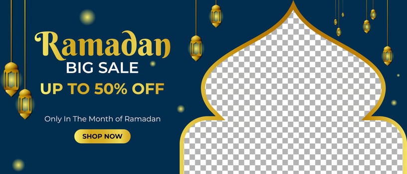 Ramadan sale discount banner template promotion design for business vector