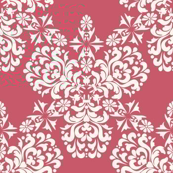 Elegant white vintage ornament on a pink background seamless pattern. Islamic ornament decorative texture. Pink, white color. Islamic ornament decorative texture. Pink, white color. vector