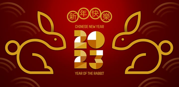 Lunar new year, Chinese New Year 2023 , Year of the Rabbit , Chinese Traditional vector