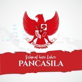 vector illustration. selamat hari Lahir Pancasila. Translation Happy Pancasila day.