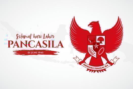 vector illustration. selamat hari Lahir Pancasila. Translation Happy Pancasila day.