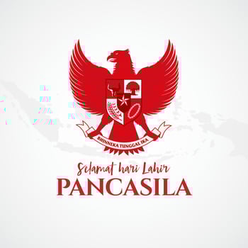 vector illustration. selamat hari Lahir Pancasila. Translation Happy Pancasila day.