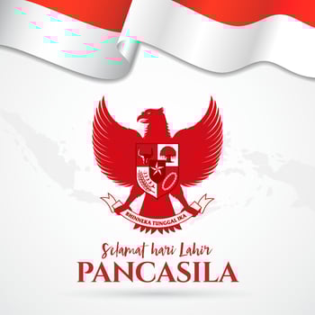 vector illustration. selamat hari Lahir Pancasila. Translation Happy Pancasila day.