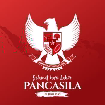 vector illustration. selamat hari Lahir Pancasila. Translation Happy Pancasila day.