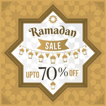 Illustration of Ramadan sale poster or sale banner background vector
