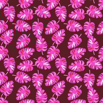 Abstract monstera leaves tropical seamless pattern. Rainforest background. vector