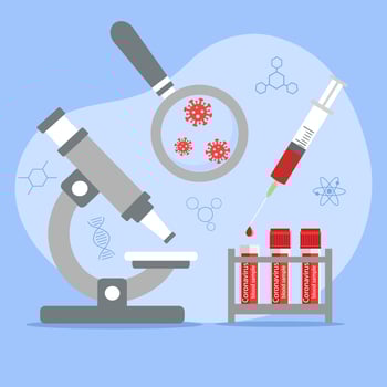Chemical laboratory analysis, medical laboratory. vector