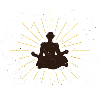 Retro hermit silhouette logo vector