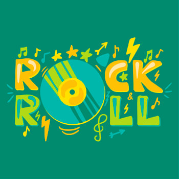 Retro music text Rock'n'roll vector