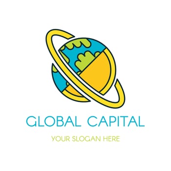Global capital vector logo design