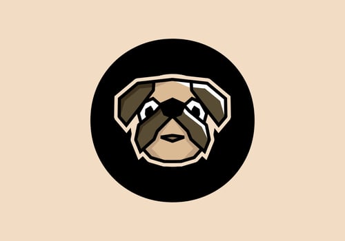 O initial letter with cute doggy head vector